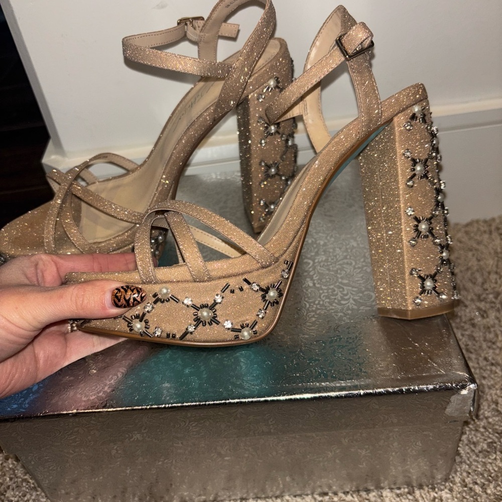 Betsy Johnson embellished heels